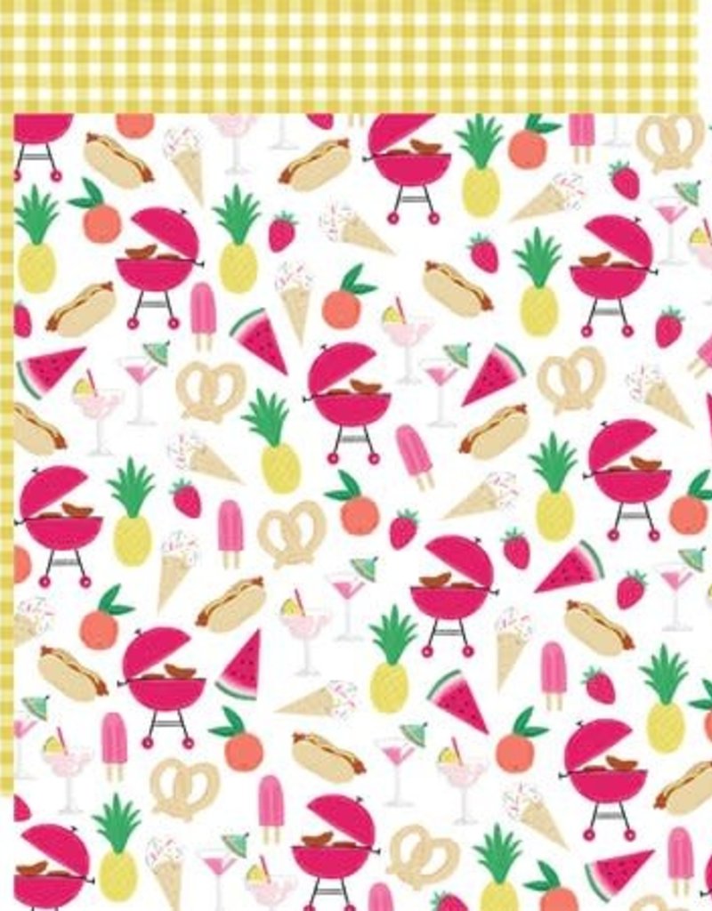 Summer Floral 2pc Scrapbook Paper Echo Park 12x12 Summer Fun