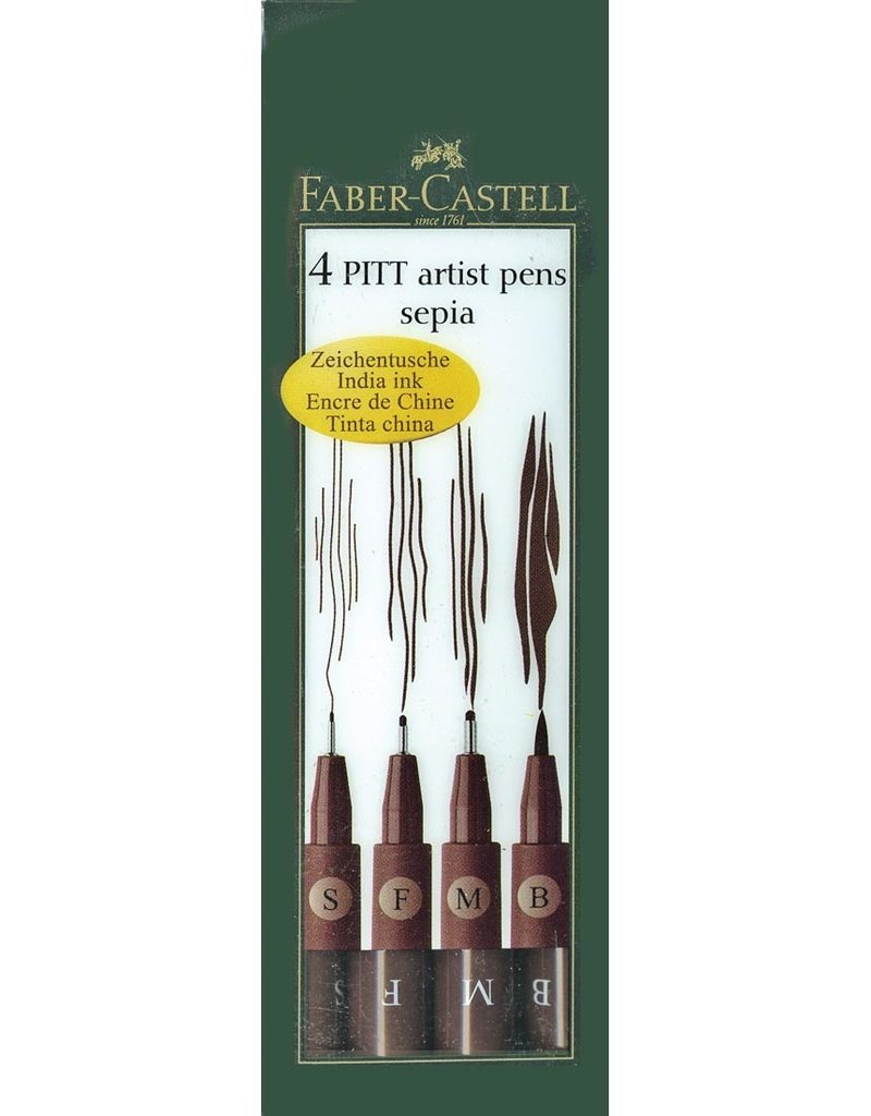 Faber-Castell PITT Pen Sepia Pouch Set Of 4