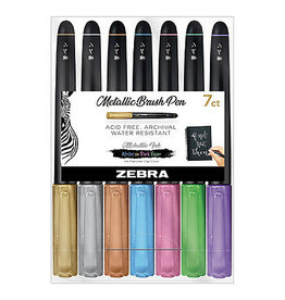 Zebra Zebra Metallic Brush Pen 7 Color Set