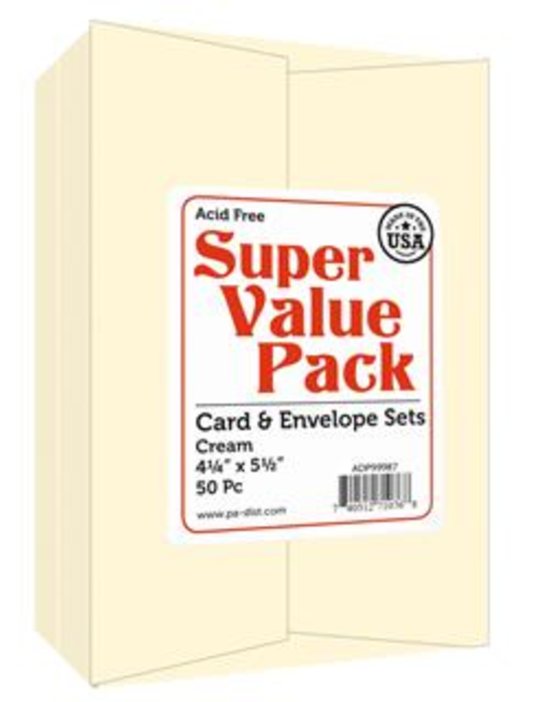 Paper Accents A2 Cards and Envelopes Set 4.25 x 5.5 Cream Super Value 50 Piece