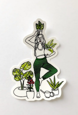 Wild Optimist Sticker Rad Woman Yoga And Plants