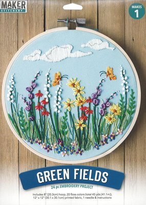 Leisure Arts Embroidery Kit Green Fields