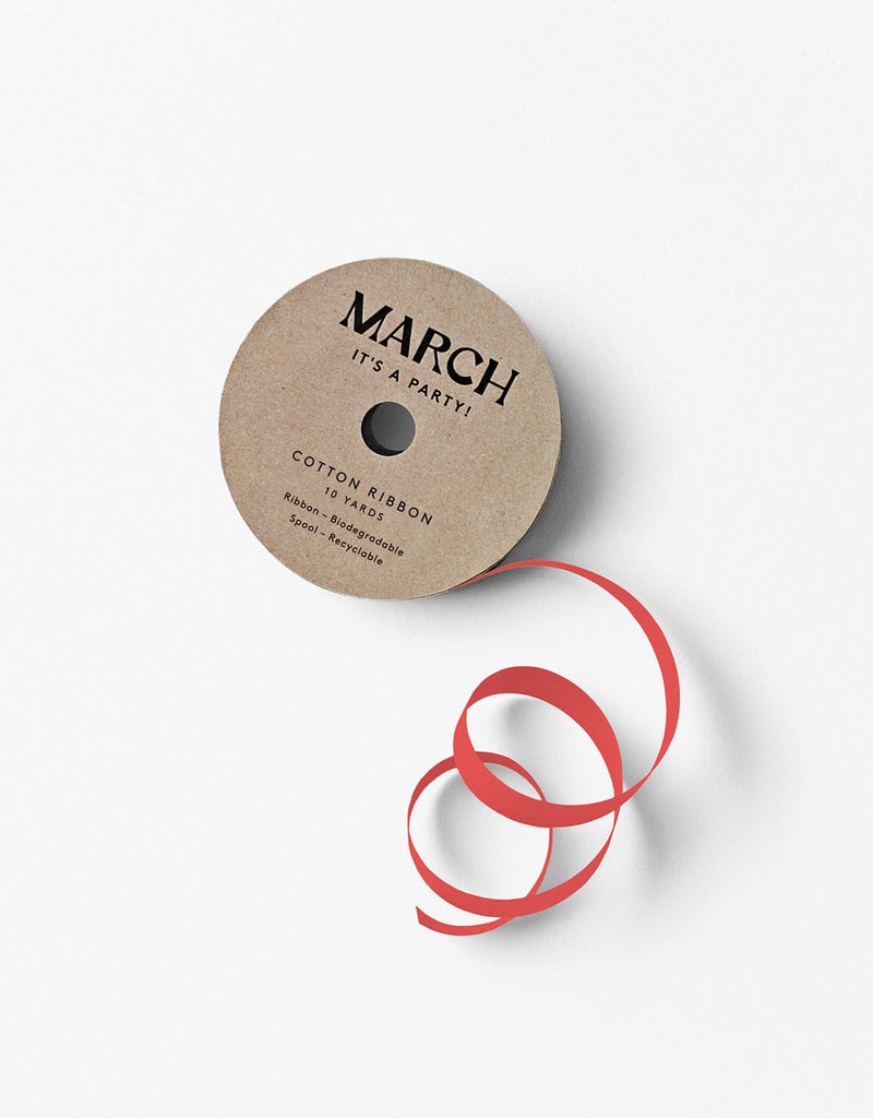 march 100% Cotton Ribbon Red