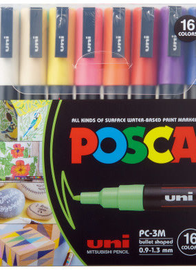 POSCA POSCA Paint Marker 16-Color PC-3M Fine Set
