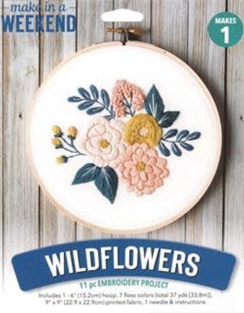 Leisure Arts Mini Maker Embroidery Kit Wildflowers