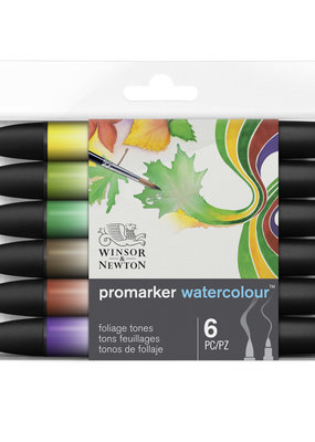 Winsor & Newton Watercolor Marker Set 6 Foliage Tones