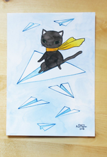 Stasia Burrington Postcard Paper Plane Kitty