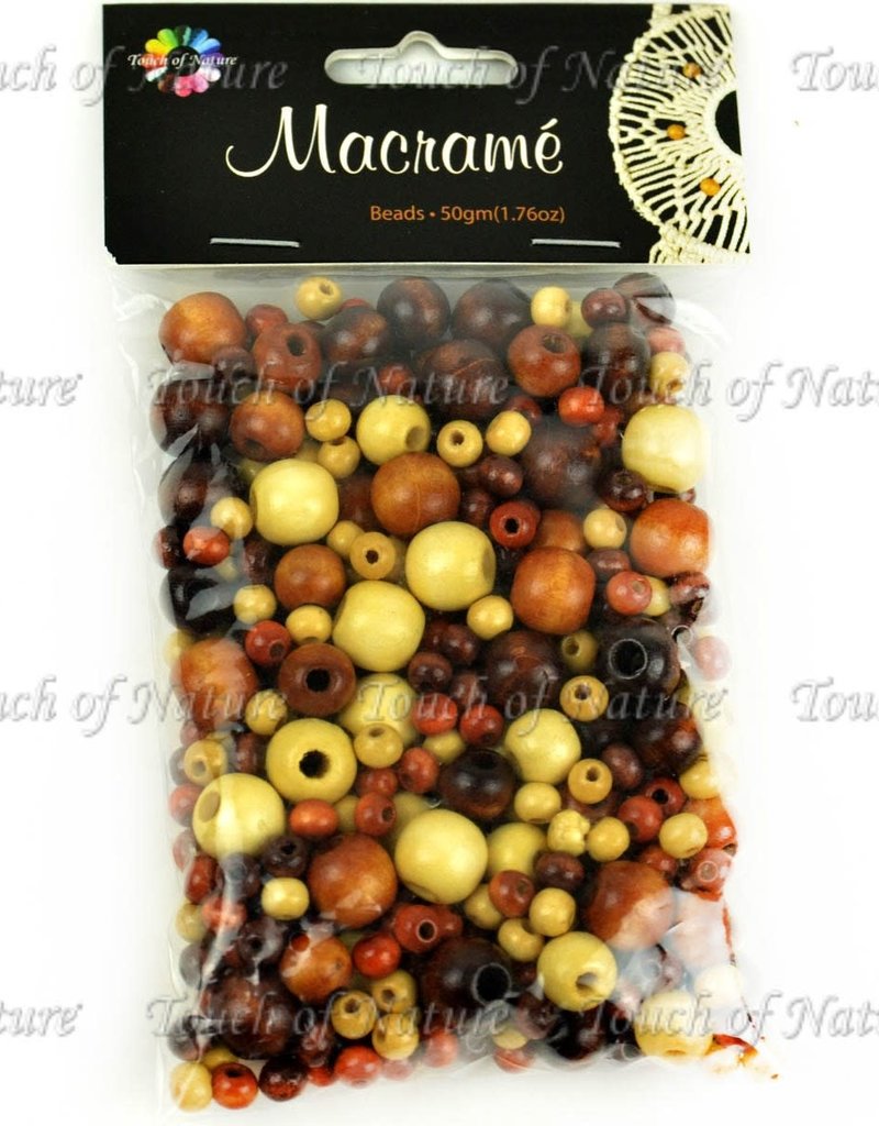 Touch of Nature Round Macrame Beads Various Sizes Browns
