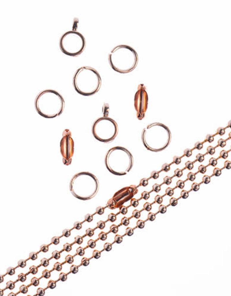 Ball Chain & Finding Set Rose Gold