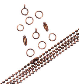 Ball Chain & Finding Set Antique Copper