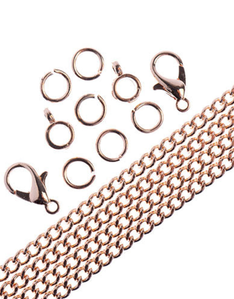 Curb Chain & Finding Set Rose Gold