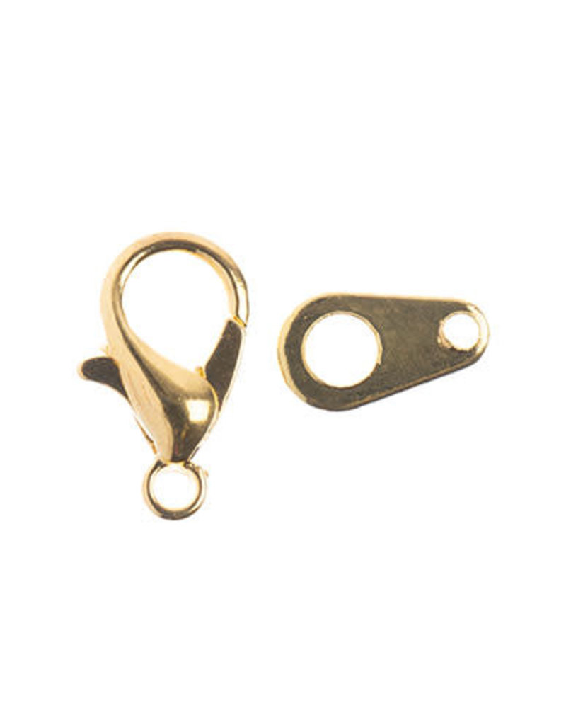 Lobster Clasp Set Gold 12mm