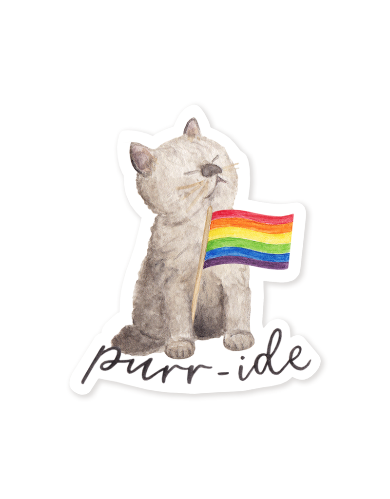 Amy Zhang Sticker Rainbow Flag Purr-ide