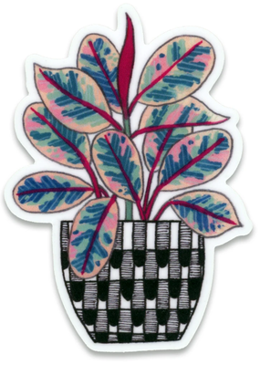 Cactus Club Sticker Ruby Rubber Plant