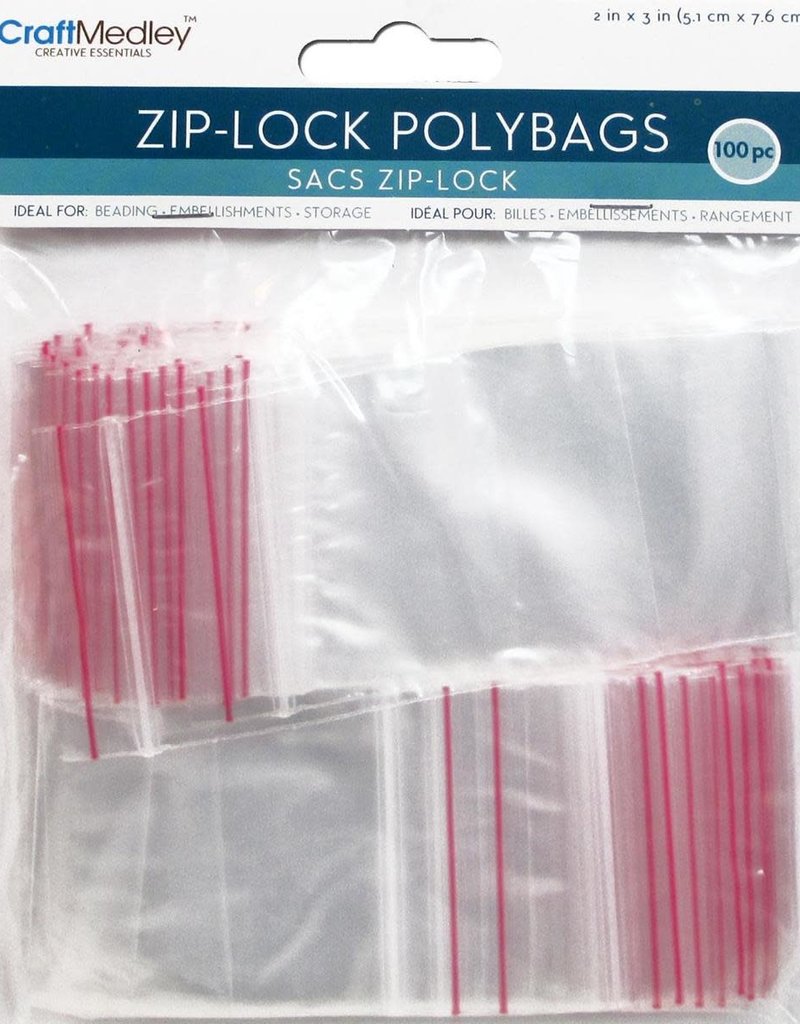 Craft Medley Zip Lock Polybags 2" x 3"