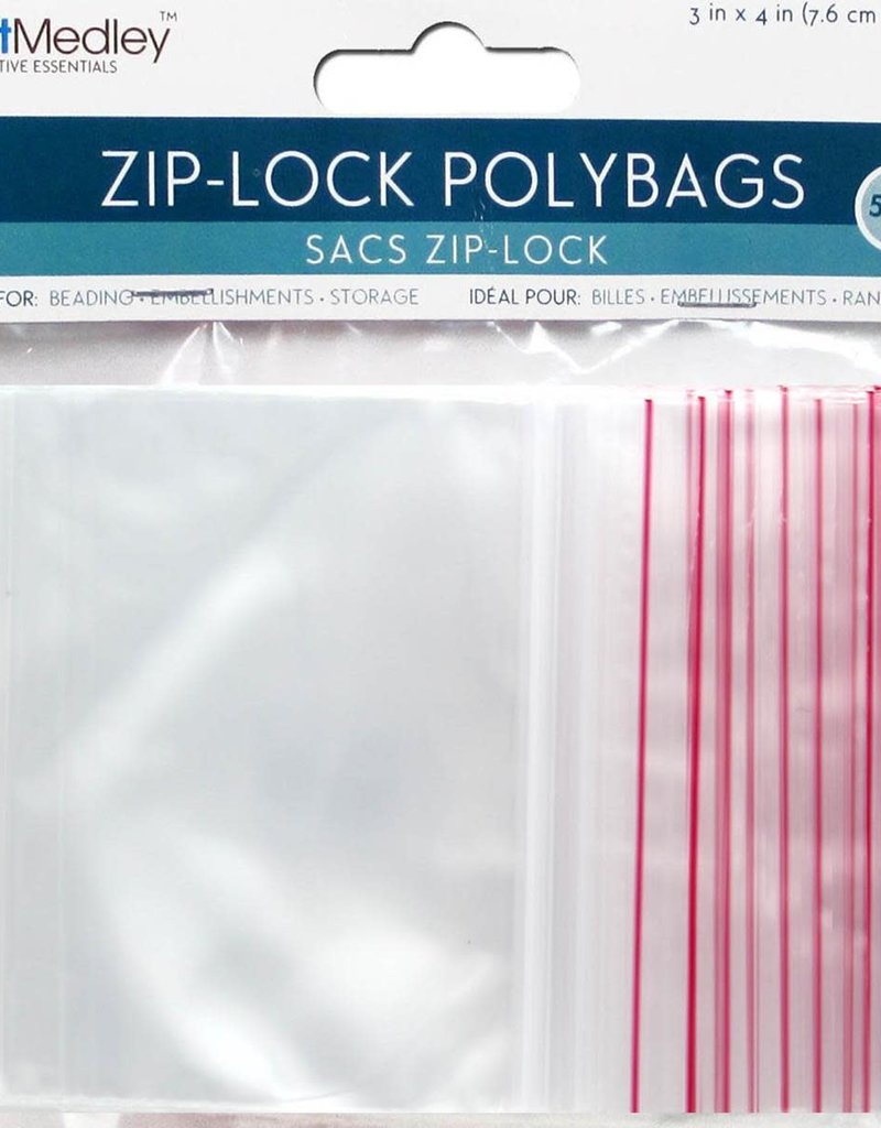 Craft Medley Zip Lock Polybags 3" x 4"