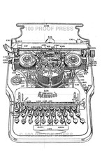 100 Proof Press Stamp Large Hammond Typewriter
