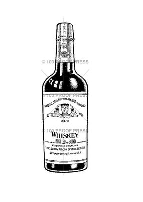 100 Proof Press Stamp Whiskey Bottle
