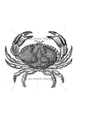 100 Proof Press Stamp Blue Crab