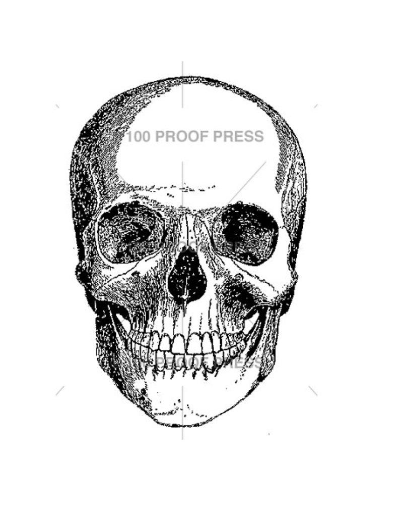 100 Proof Press Stamp Skull