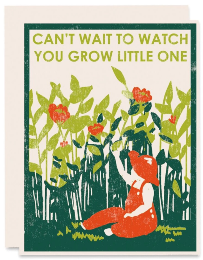 Heartell Press Card Watch You Grow New Baby