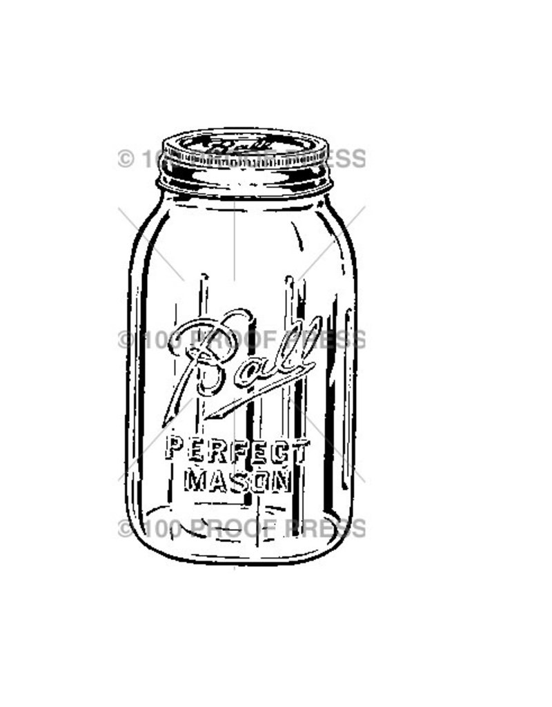 100 Proof Press Stamp Ball Mason Jar