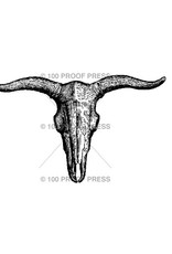 100 Proof Press Stamp Longhorn Skull