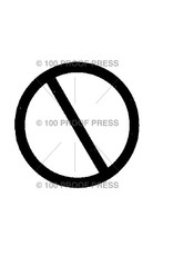 100 Proof Press Stamp "No" Symbol