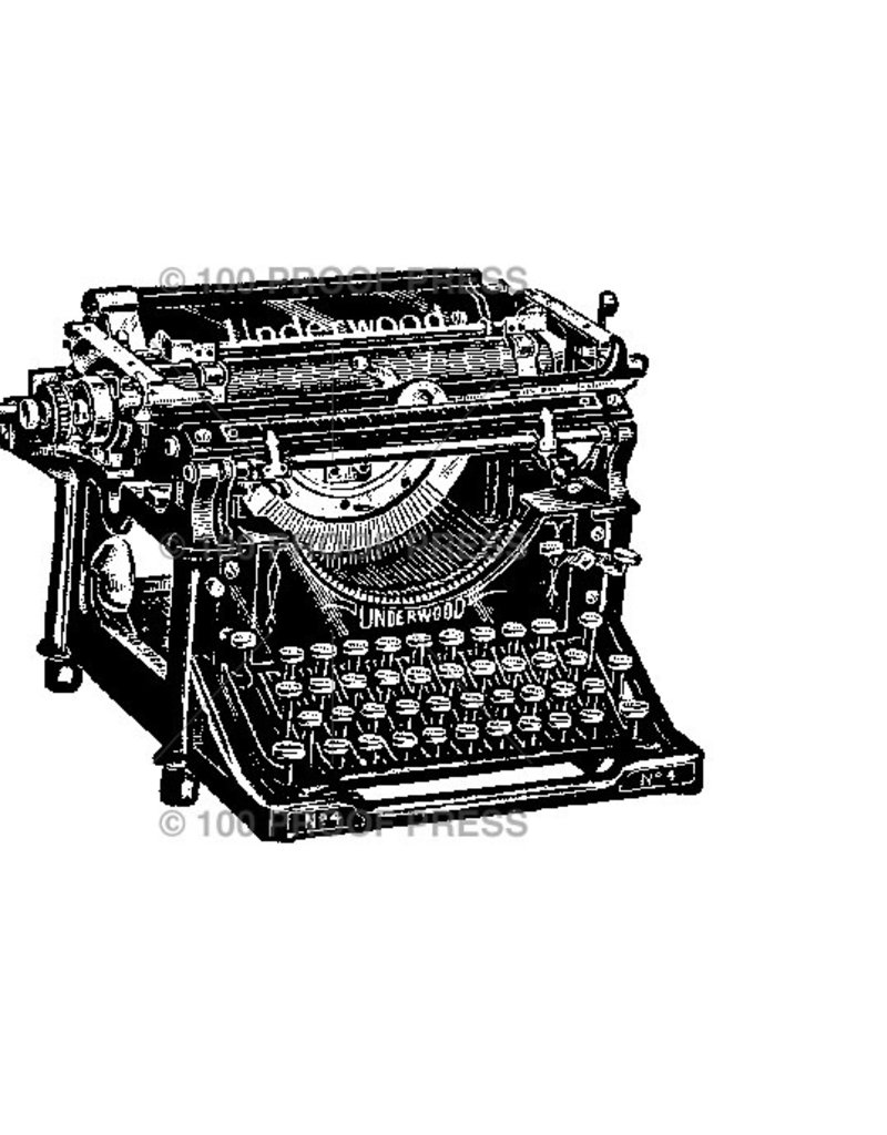 100 Proof Press Stamp Underwood Typewriter