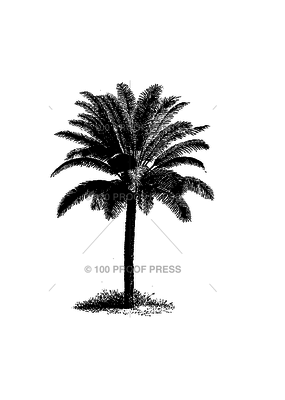 100 Proof Press Stamp Palm Tree