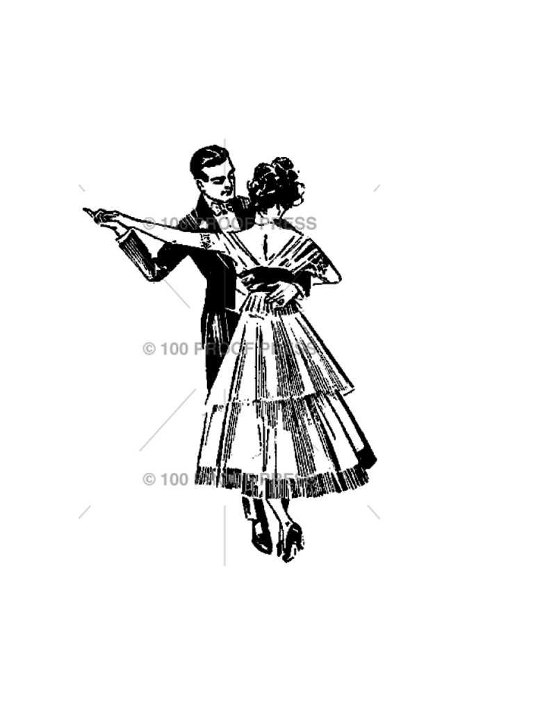 100 Proof Press Stamp Dancing Couple