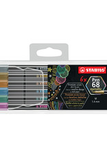 Stabilo Stabilo Pen 68 Metallic 6 Color Set