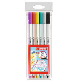 Stabilo Stabilo Pen 68 Brush Marker 6 Color Set