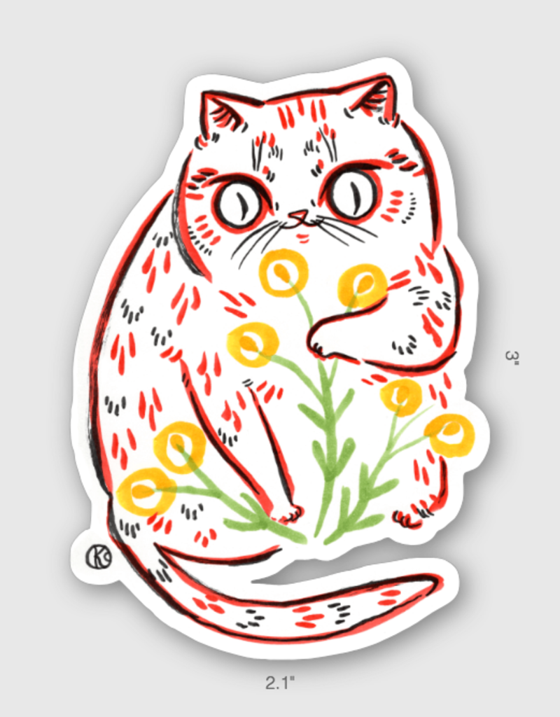 Paper Puffin Sticker Dandelion Cat