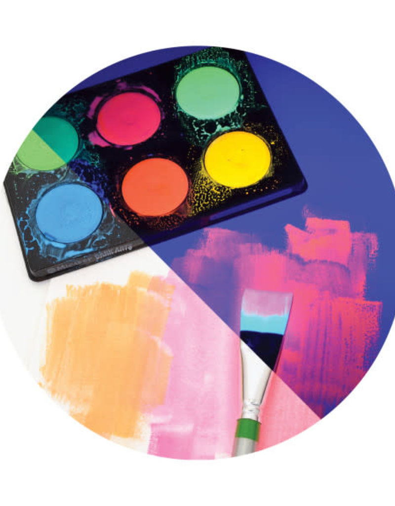 Micador Dark Arts Neon Glow Washable Paint Discs 6 Color Set