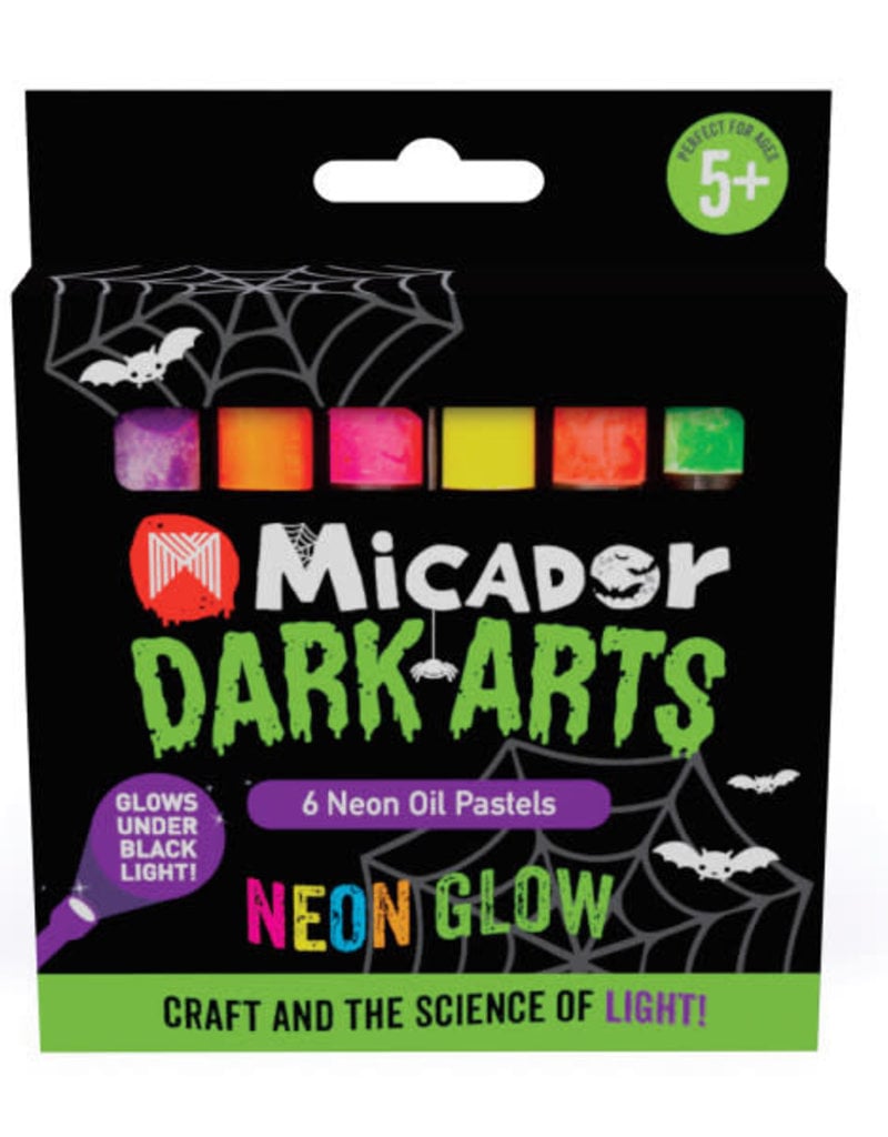 Micador Dark Arts Neon Glow Oil Pastels 6 Color Set