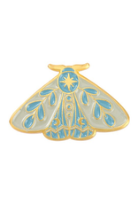 collage Enamel Pin Light Blue Moth