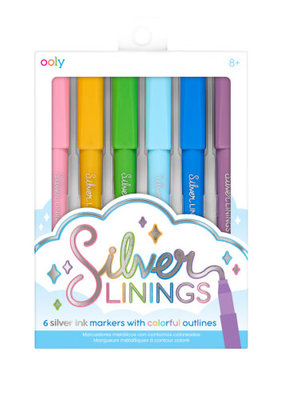 Ooly Silver Linings Outline Markers Set of 6