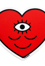 Wokeface Sticker Smiley Third Eye Red Heart