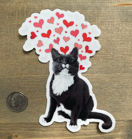 Amy Rose Moore Illustration Sticker Loving Tuxedo Cat