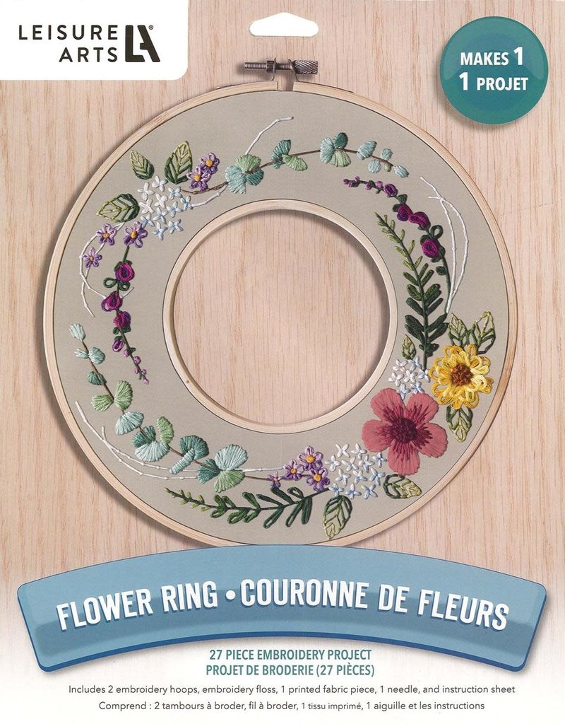 Leisure Arts Embroidery Kit Flower Ring