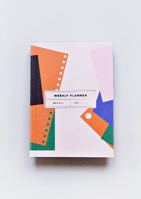 The Completist Undated Weekly  Lay Flat Pocket Planner Berlin No. 2 Terracotta, Blush, Royal, Emerald