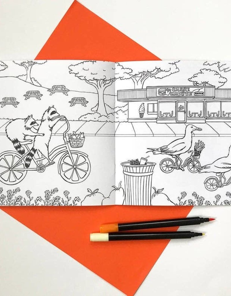 Amelie Legault Coloring Book Animals on Bikes Forest to Town
