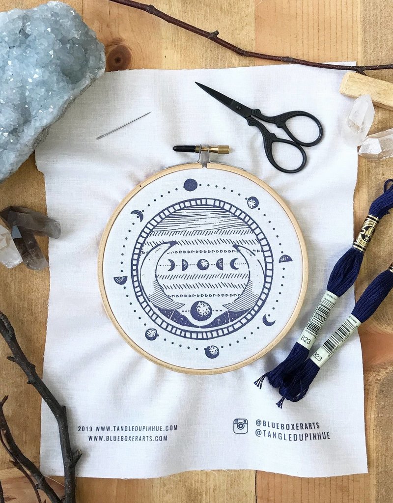 Tangled Up In Hue Embroidery Kit Moon Phase