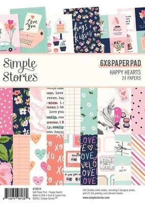 Simple Stories 6 x 8 Decorative Paper Pad Happy Hearts