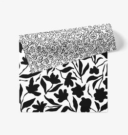march Wrap Sheet Fleur Black and White