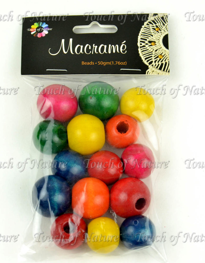 Touch of Nature Macramé Beads Round Multi Color
