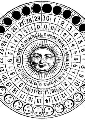 100 Proof Press Stamp Sun Moon Phase Circle