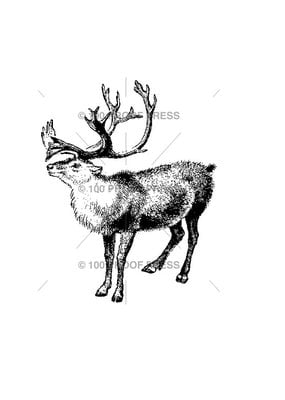 100 Proof Press Stamp Reindeer
