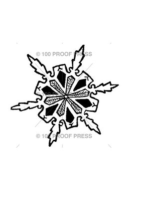 100 Proof Press Stamp Pointy Snowflake